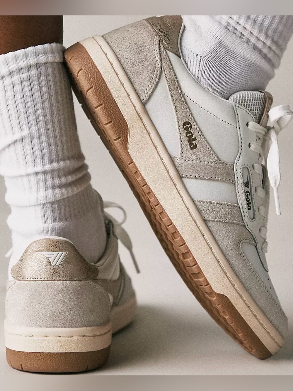 Gola Exclusive Hawk Sneakers - White/Offwhite/Gold - 6.5